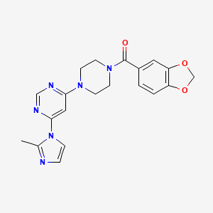 4-[4-(1,3-benzodioxol-5-ylcarbonyl)-1-piperazinyl]-6-(2-methyl-1H-imidazol-1-yl)pyrimidine