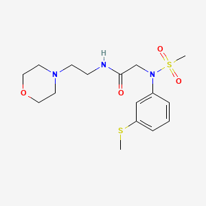 molecular formula C16H25N3O4S2 B4472533 N~2~-(methylsulfonyl)-N~2~-[3-(methylthio)phenyl]-N~1~-[2-(4-morpholinyl)ethyl]glycinamide 