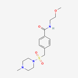 N-(2-methoxyethyl)-4-{[(4-methylpiperazin-1-yl)sulfonyl]methyl}benzamide