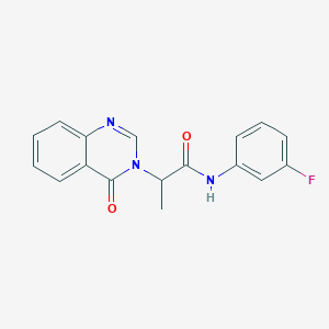 molecular formula C17H14FN3O2 B4472570 N-(3-fluorophenyl)-2-(4-oxo-3(4H)-quinazolinyl)propanamide 