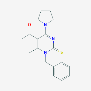 molecular formula C18H21N3OS B447258 1-(1-Benzyl-6-methyl-4-pyrrolidin-1-yl-2-thioxo-1,2-dihydropyrimidin-5-yl)ethanone 