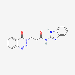 molecular formula C17H14N6O2 B4472582 N-(1H-benzimidazol-2-yl)-3-(4-oxo-1,2,3-benzotriazin-3(4H)-yl)propanamide 