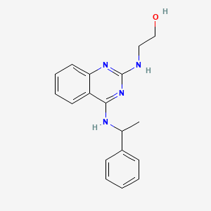 molecular formula C18H20N4O B4472596 2-({4-[(1-phenylethyl)amino]-2-quinazolinyl}amino)ethanol 