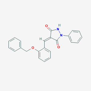 molecular formula C23H18N2O3 B447261 4-(2-(Benzyloxy)benzylidene)-1-phenylpyrazolidine-3,5-dione 