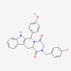 6-[(4-fluorophenyl)methyl]-2-(4-methoxyphenyl)-3,6,17-triazatetracyclo[8.7.0.03,8.011,16]heptadeca-1(10),11,13,15-tetraene-4,7-dione