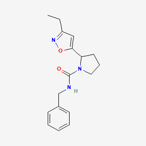 N-benzyl-2-(3-ethyl-1,2-oxazol-5-yl)pyrrolidine-1-carboxamide