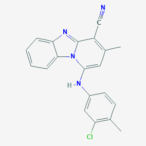 molecular formula C20H15ClN4 B447264 1-(3-Chloro-4-methylanilino)-3-methylpyrido[1,2-a]benzimidazole-4-carbonitrile 