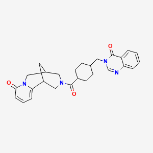 molecular formula C27H30N4O3 B4472696 11-({4-[(4-oxo-3(4H)-quinazolinyl)methyl]cyclohexyl}carbonyl)-7,11-diazatricyclo[7.3.1.0~2,7~]trideca-2,4-dien-6-one 