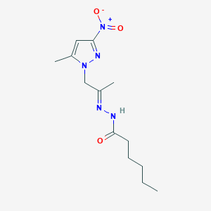 N'-(2-{3-nitro-5-methyl-1H-pyrazol-1-yl}-1-methylethylidene)hexanohydrazide