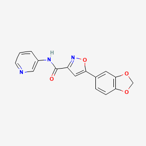 molecular formula C16H11N3O4 B4472712 5-(1,3-benzodioxol-5-yl)-N-3-pyridinyl-3-isoxazolecarboxamide 