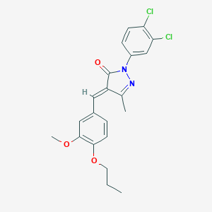 molecular formula C21H20Cl2N2O3 B447272 2-(3,4-dichlorophenyl)-4-(3-methoxy-4-propoxybenzylidene)-5-methyl-2,4-dihydro-3H-pyrazol-3-one 