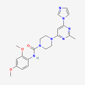 molecular formula C21H25N7O3 B4472720 N-(2,4-dimethoxyphenyl)-4-[6-(1H-imidazol-1-yl)-2-methyl-4-pyrimidinyl]-1-piperazinecarboxamide 