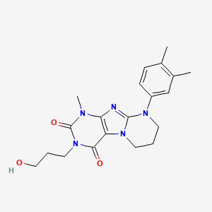 molecular formula C20H25N5O3 B4472732 9-(3,4-dimethylphenyl)-3-(3-hydroxypropyl)-1-methyl-6,7,8,9-tetrahydropyrimido[2,1-f]purine-2,4(1H,3H)-dione 