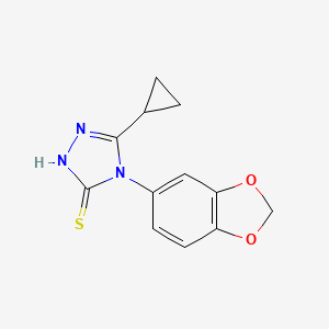 4-(1,3-benzodioxol-5-yl)-5-cyclopropyl-4H-1,2,4-triazole-3-thiol