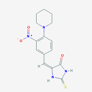 molecular formula C15H16N4O3S B447275 5-[3-Nitro-4-(1-piperidinyl)benzylidene]-2-thioxo-4-imidazolidinone 
