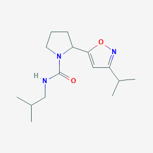 molecular formula C15H25N3O2 B4472750 N-isobutyl-2-(3-isopropyl-5-isoxazolyl)-1-pyrrolidinecarboxamide 