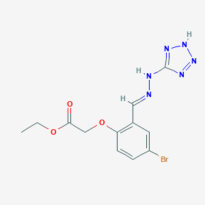 molecular formula C12H13BrN6O3 B447276 ethyl {4-bromo-2-[2-(1H-tetraazol-5-yl)carbohydrazonoyl]phenoxy}acetate 