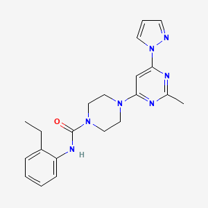 N-(2-ethylphenyl)-4-[2-methyl-6-(1H-pyrazol-1-yl)-4-pyrimidinyl]-1-piperazinecarboxamide