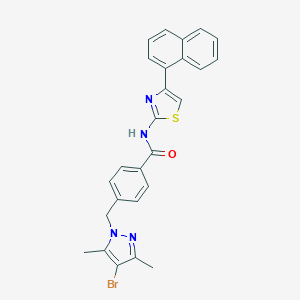 molecular formula C26H21BrN4OS B447280 4-[(4-bromo-3,5-dimethyl-1H-pyrazol-1-yl)methyl]-N-[4-(1-naphthyl)-1,3-thiazol-2-yl]benzamide CAS No. 351332-75-7