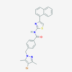 4-[(4-bromo-3,5-dimethyl-1H-pyrazol-1-yl)methyl]-N-[4-(1-naphthyl)-1,3-thiazol-2-yl]benzamide