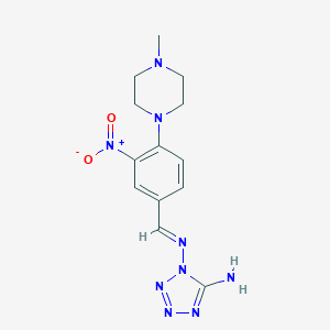 molecular formula C13H17N9O2 B447282 1-{4-{[(5-amino-1H-tetraazol-1-yl)imino]methyl}-2-nitrophenyl}-4-methylpiperazine 