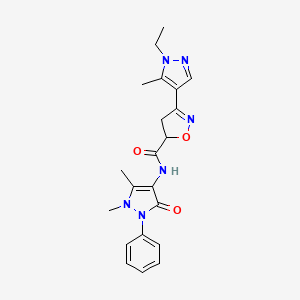 N-(1,5-dimethyl-3-oxo-2-phenyl-2,3-dihydro-1H-pyrazol-4-yl)-3-(1-ethyl-5-methyl-1H-pyrazol-4-yl)-4,5-dihydro-5-isoxazolecarboxamide