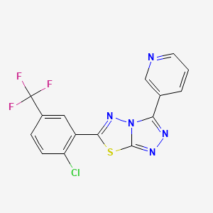 6-[2-CHLORO-5-(TRIFLUOROMETHYL)PHENYL]-3-(3-PYRIDYL)[1,2,4]TRIAZOLO[3,4-B][1,3,4]THIADIAZOLE