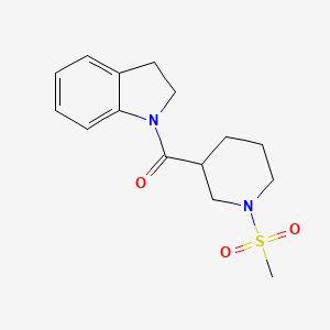 molecular formula C15H20N2O3S B4472862 1-{[1-(methylsulfonyl)-3-piperidinyl]carbonyl}indoline 