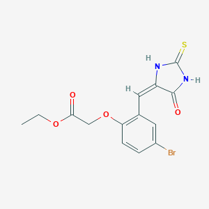 Ethyl {4-bromo-2-[(5-oxo-2-thioxo-4-imidazolidinylidene)methyl]phenoxy}acetate