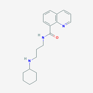 molecular formula C19H25N3O B4472885 N-[3-(cyclohexylamino)propyl]quinoline-8-carboxamide 