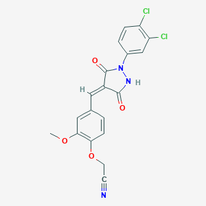 (4-{[1-(3,4-Dichlorophenyl)-3,5-dioxo-4-pyrazolidinylidene]methyl}-2-methoxyphenoxy)acetonitrile