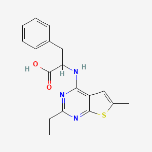 molecular formula C18H19N3O2S B4472893 N-(2-ethyl-6-methylthieno[2,3-d]pyrimidin-4-yl)phenylalanine 