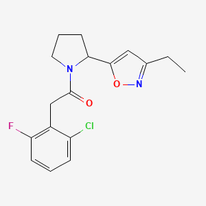 2-(2-Chloro-6-fluorophenyl)-1-[2-(3-ethyl-1,2-oxazol-5-YL)pyrrolidin-1-YL]ethan-1-one