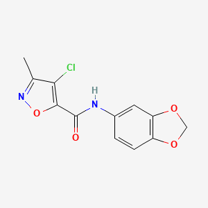 N-(2H-1,3-BENZODIOXOL-5-YL)-4-CHLORO-3-METHYL-1,2-OXAZOLE-5-CARBOXAMIDE