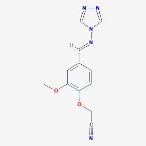 molecular formula C12H11N5O2 B447291 {2-methoxy-4-[(4H-1,2,4-triazol-4-ylimino)methyl]phenoxy}acetonitrile 