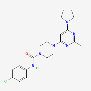 molecular formula C20H25ClN6O B4472912 N-(4-Chlorophenyl)-4-[2-methyl-6-(pyrrolidin-1-YL)pyrimidin-4-YL]piperazine-1-carboxamide 