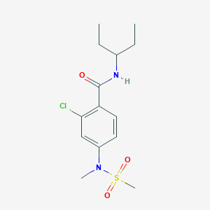 molecular formula C14H21ClN2O3S B4472918 2-CHLORO-4-(N-METHYLMETHANESULFONAMIDO)-N-(PENTAN-3-YL)BENZAMIDE 