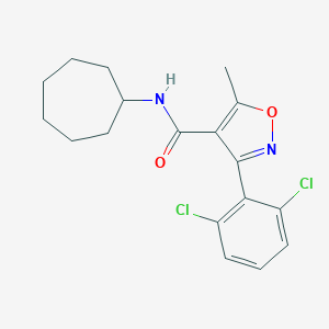 molecular formula C18H20Cl2N2O2 B447293 N-cycloheptyl-3-(2,6-dichlorophenyl)-5-methyl-1,2-oxazole-4-carboxamide CAS No. 153948-17-5