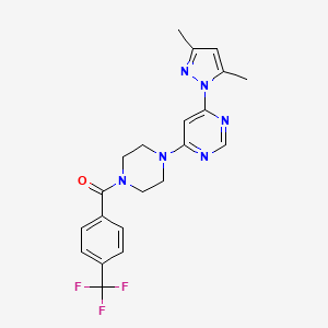 4-(3,5-dimethyl-1H-pyrazol-1-yl)-6-{4-[4-(trifluoromethyl)benzoyl]-1-piperazinyl}pyrimidine