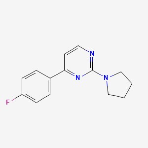 4-(4-fluorophenyl)-2-(1-pyrrolidinyl)pyrimidine