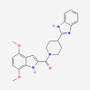 molecular formula C23H24N4O3 B4472982 2-[1-(4,7-DIMETHOXY-1H-INDOLE-2-CARBONYL)PIPERIDIN-4-YL]-1H-1,3-BENZODIAZOLE 