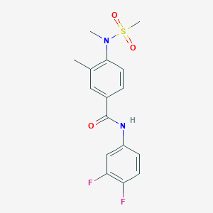 molecular formula C16H16F2N2O3S B4472985 N-(3,4-difluorophenyl)-3-methyl-4-[methyl(methylsulfonyl)amino]benzamide 