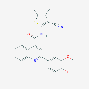 N-(3-cyano-4,5-dimethylthiophen-2-yl)-2-(3,4-dimethoxyphenyl)quinoline-4-carboxamide