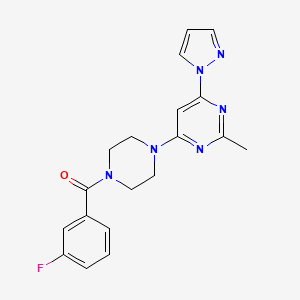 4-[4-(3-fluorobenzoyl)-1-piperazinyl]-2-methyl-6-(1H-pyrazol-1-yl)pyrimidine