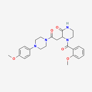 4-(2-methoxybenzoyl)-3-{2-[4-(4-methoxyphenyl)piperazino]-2-oxoethyl}tetrahydro-2(1H)-pyrazinone