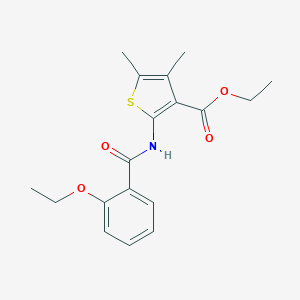 molecular formula C18H21NO4S B447307 2-(2-Ethoxy-benzoylamino)-4,5-dimethyl-thiophene-3-carboxylic acid ethyl ester 