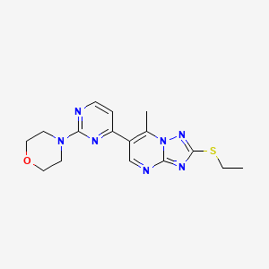 4-{4-[2-(ETHYLSULFANYL)-7-METHYL-[1,2,4]TRIAZOLO[1,5-A]PYRIMIDIN-6-YL]PYRIMIDIN-2-YL}MORPHOLINE