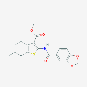 Methyl 2-[(1,3-benzodioxol-5-ylcarbonyl)amino]-6-methyl-4,5,6,7-tetrahydro-1-benzothiophene-3-carboxylate