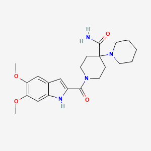 molecular formula C22H30N4O4 B4473168 1'-[(5,6-dimethoxy-1H-indol-2-yl)carbonyl]-1,4'-bipiperidine-4'-carboxamide 