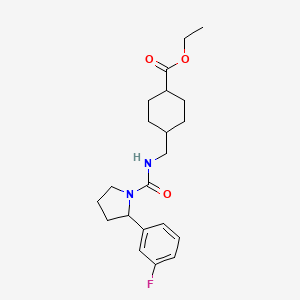 molecular formula C21H29FN2O3 B4473193 ethyl 4-[({[2-(3-fluorophenyl)-1-pyrrolidinyl]carbonyl}amino)methyl]cyclohexanecarboxylate 